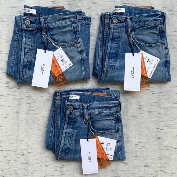 MOUSSY Waipio Wide Straight Jeans, Japanese Denim, Sz 26 - Picture 3 of 13